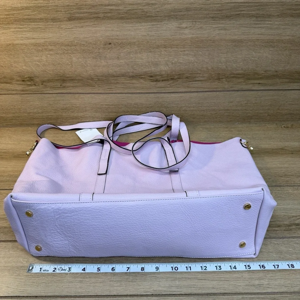 New Cheval Firenze Italian Leather Tote Shoulder Bag‎ Double Handles Purple Pink